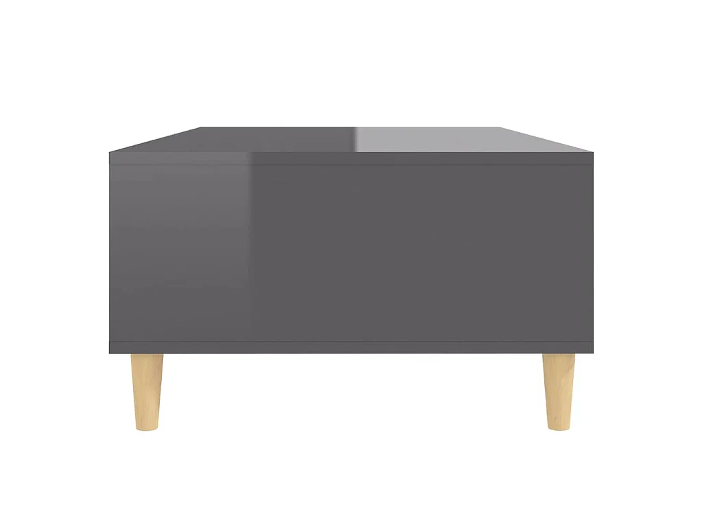 Table basse gris brillant 103,5x60x35 cm bois d'ingénierie