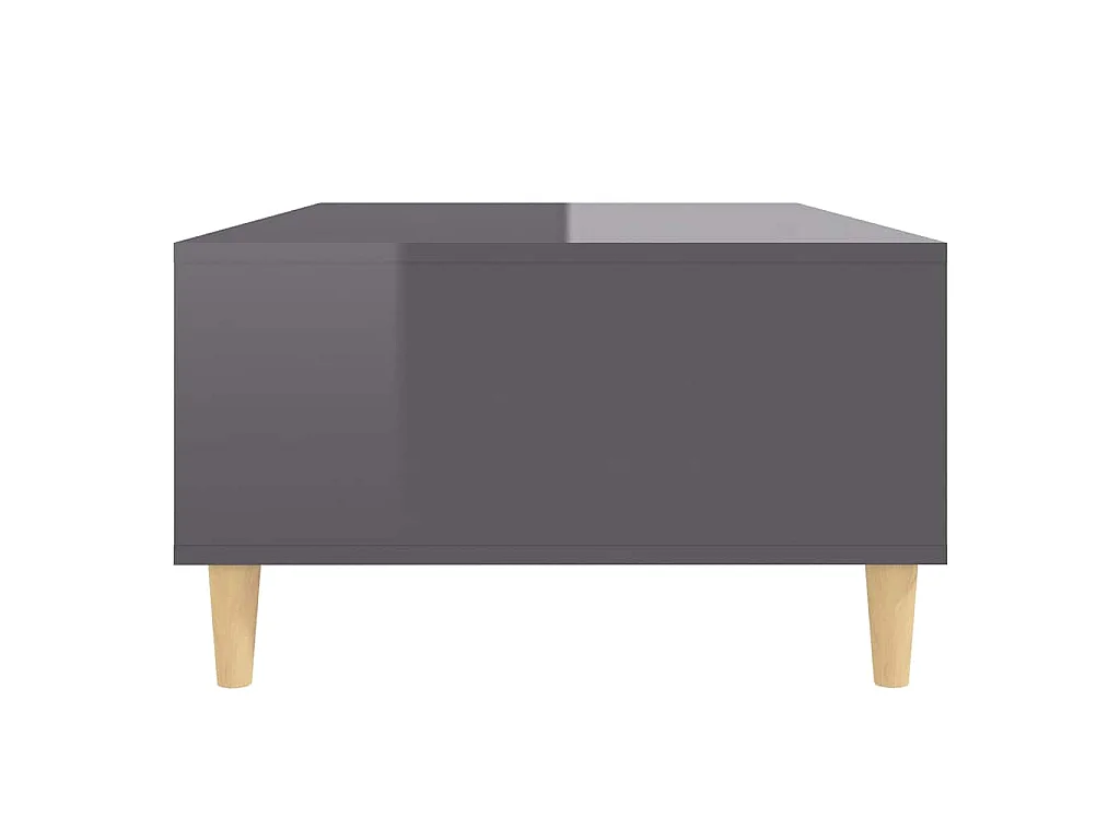 Table basse gris brillant 103,5x60x35 cm bois d'ingénierie