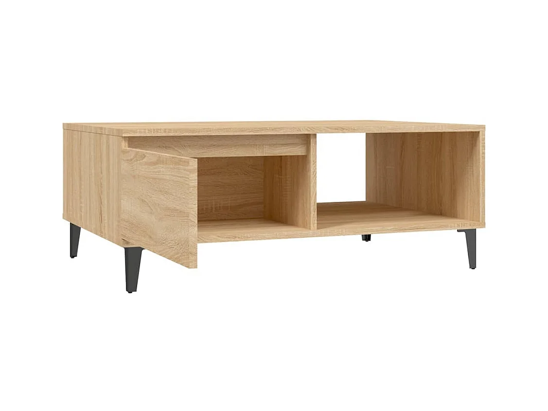 Salontafel 90x60x35 cm bewerkt hout sonoma eikenkleurig