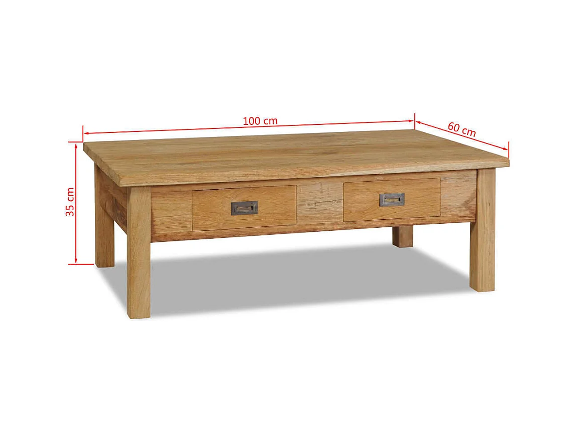 Couchtisch Massivholz Teak 100x60x35 cm