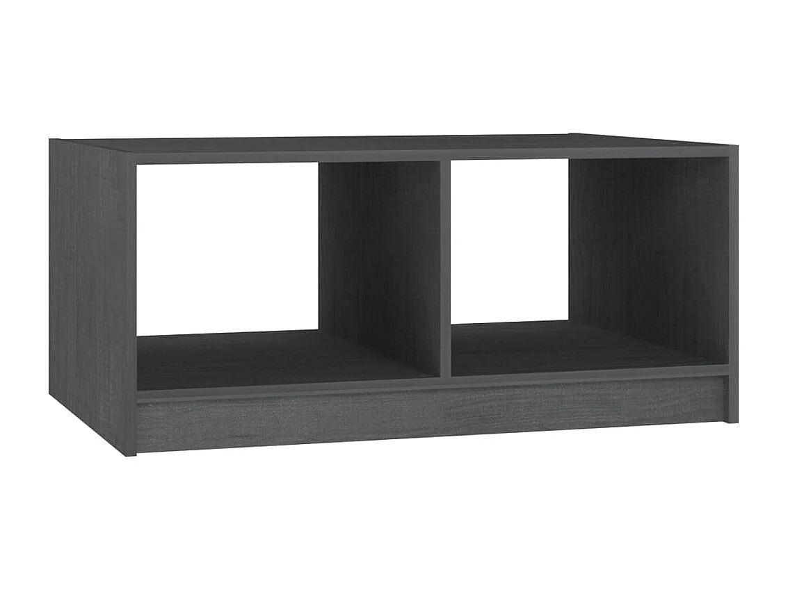 Table basse gris 75x50x33,5 cm bois de pin massif