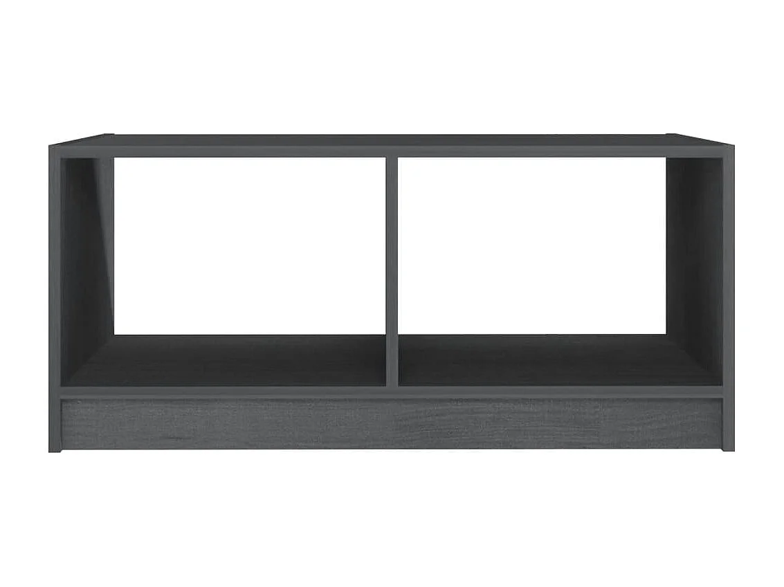 Table basse gris 75x50x33,5 cm bois de pin massif
