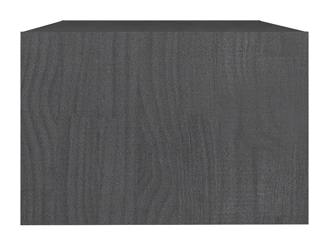 Table basse gris 75x50x33,5 cm bois de pin massif