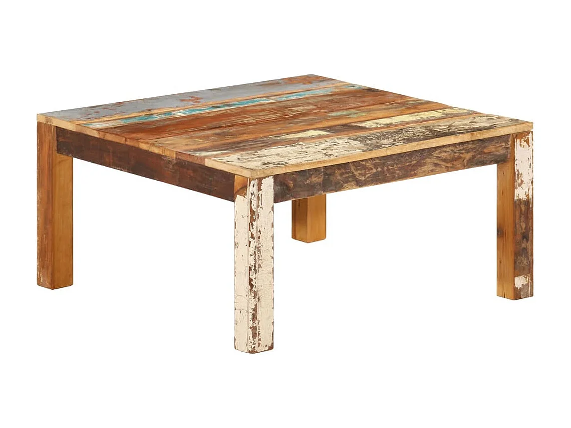 Table basse 80x80x40 cm Bois de récupération massif