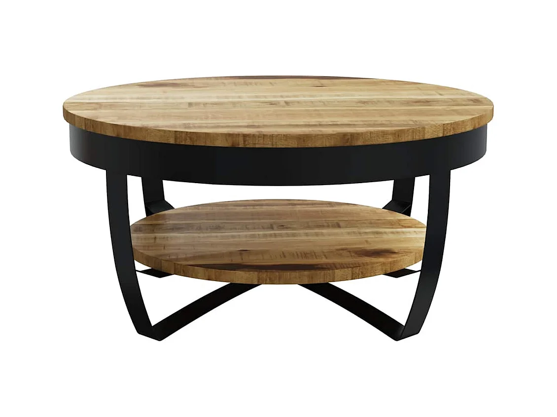 Table basse Bois massif de manguier brut 65x32 cm