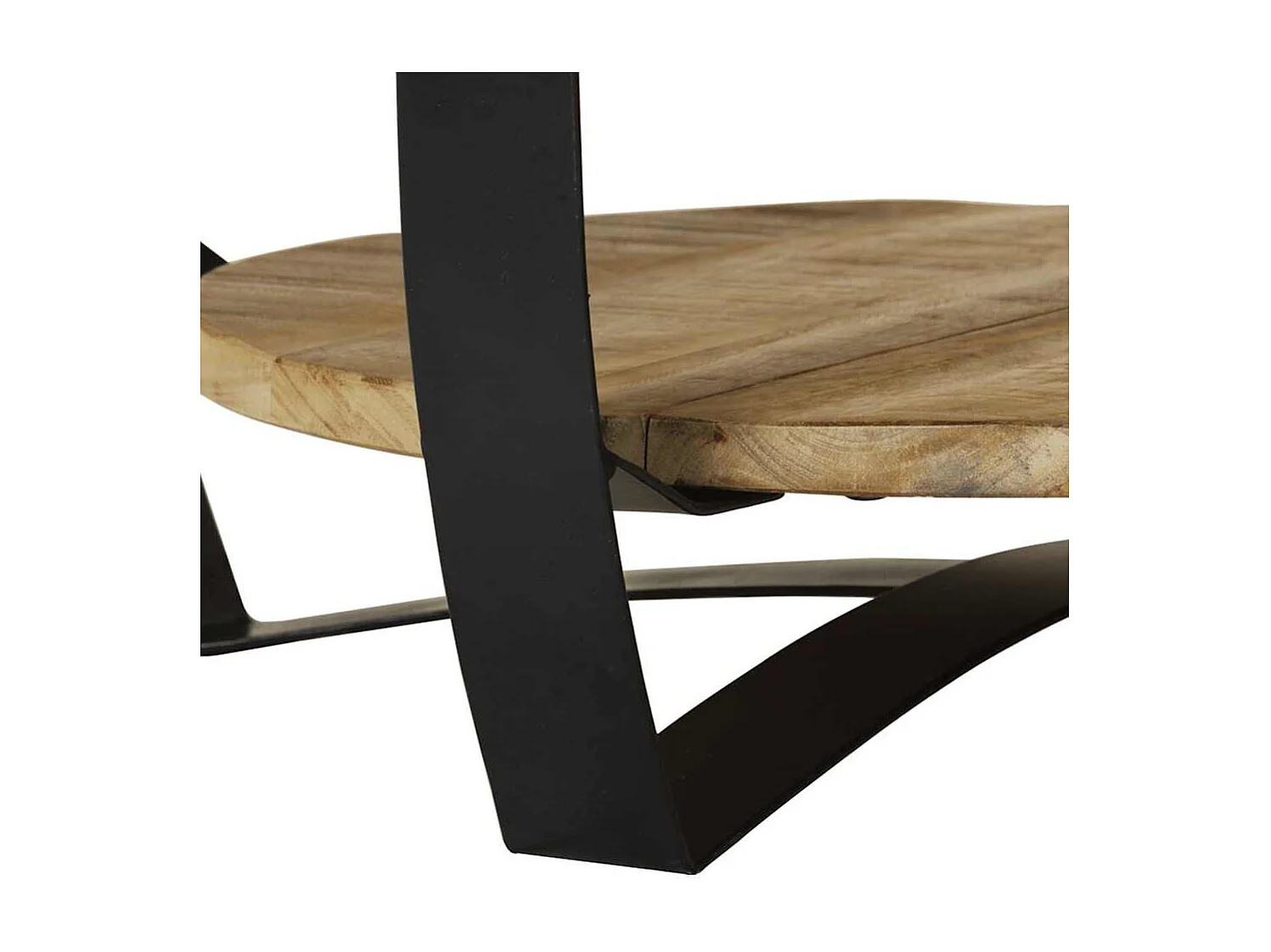 Tavolino da Salotto in Legno Massello Grezzo di Mango 65x32 cm