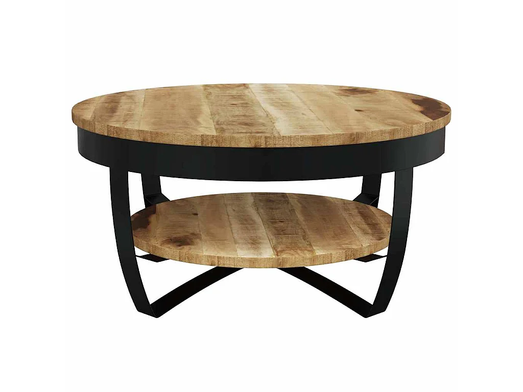 Salontafel 65x32 cm massief ruw mangohout