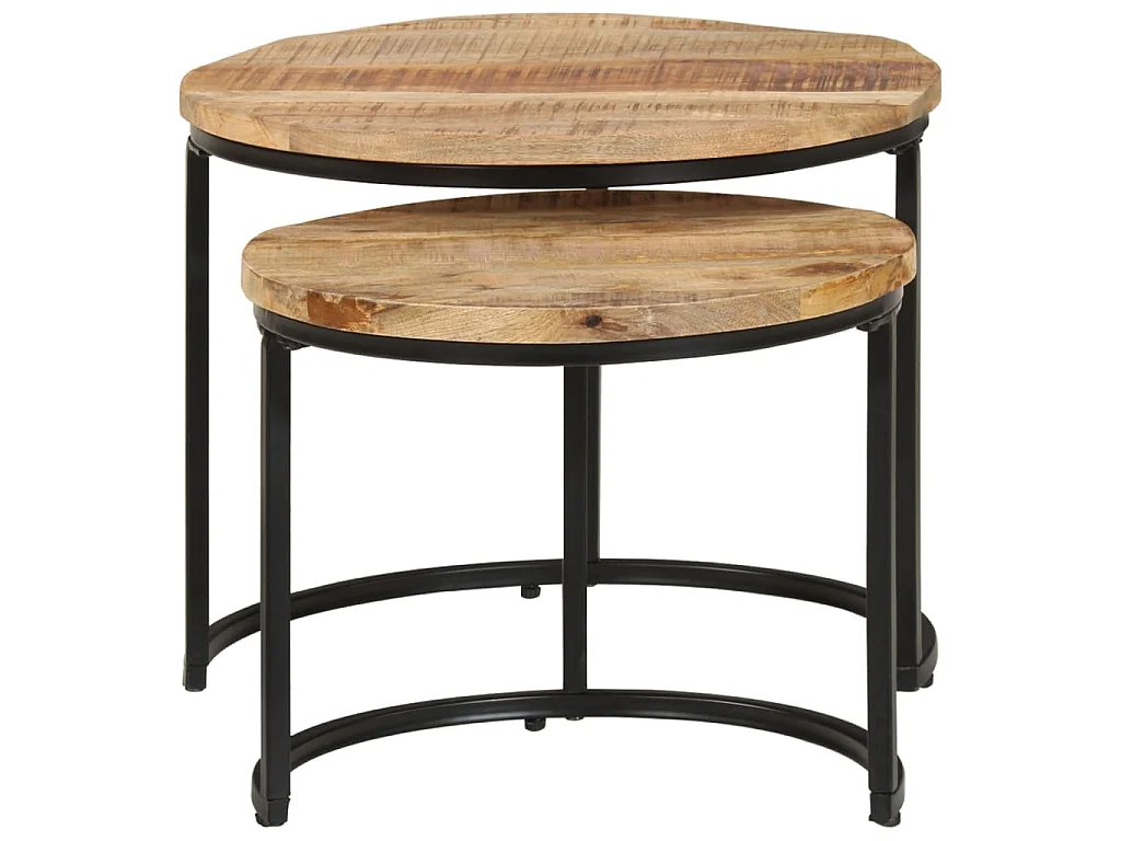 Satztische 2 Stk. Rohes Mangoholz