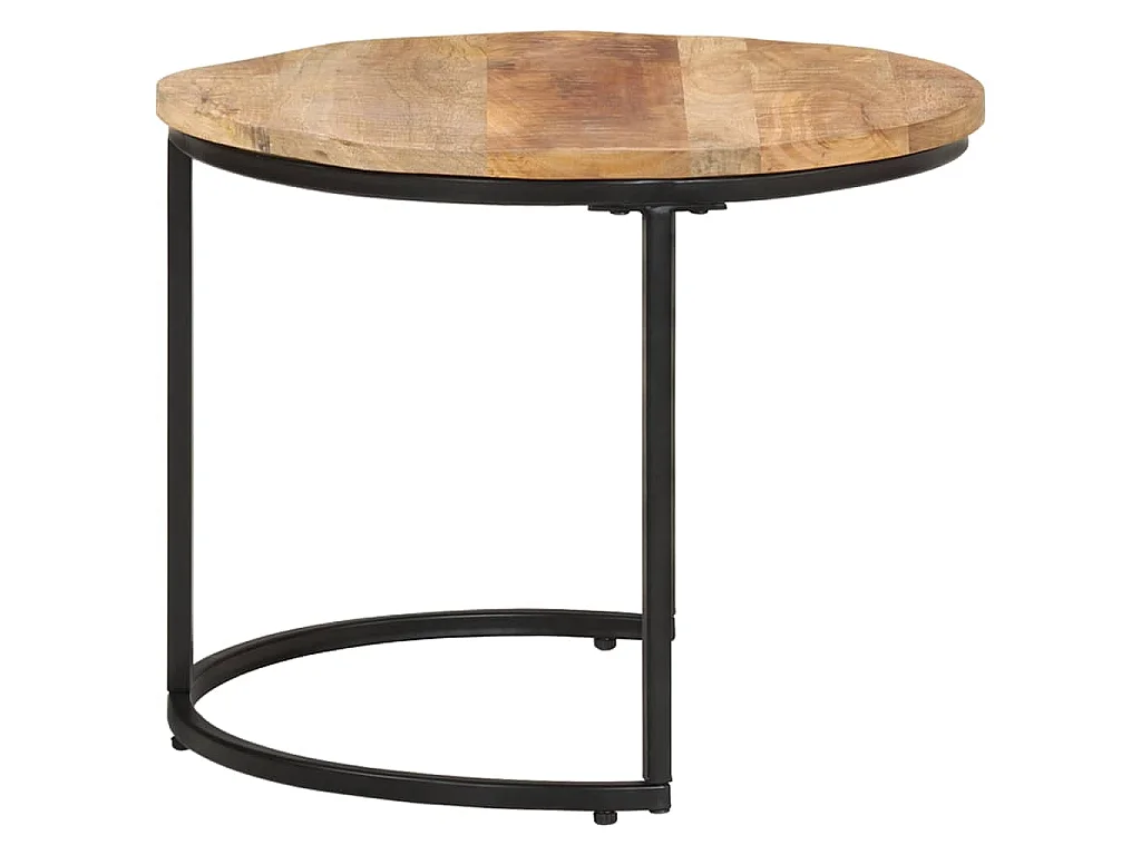 Tables gigognes 2 pcs Bois de manguier brut