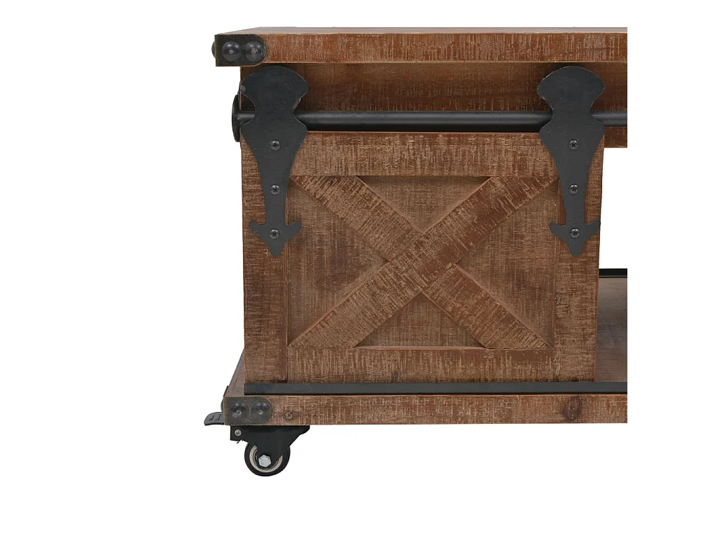 Couchtisch Massivholz Tanne 91x51x38 cm Braun