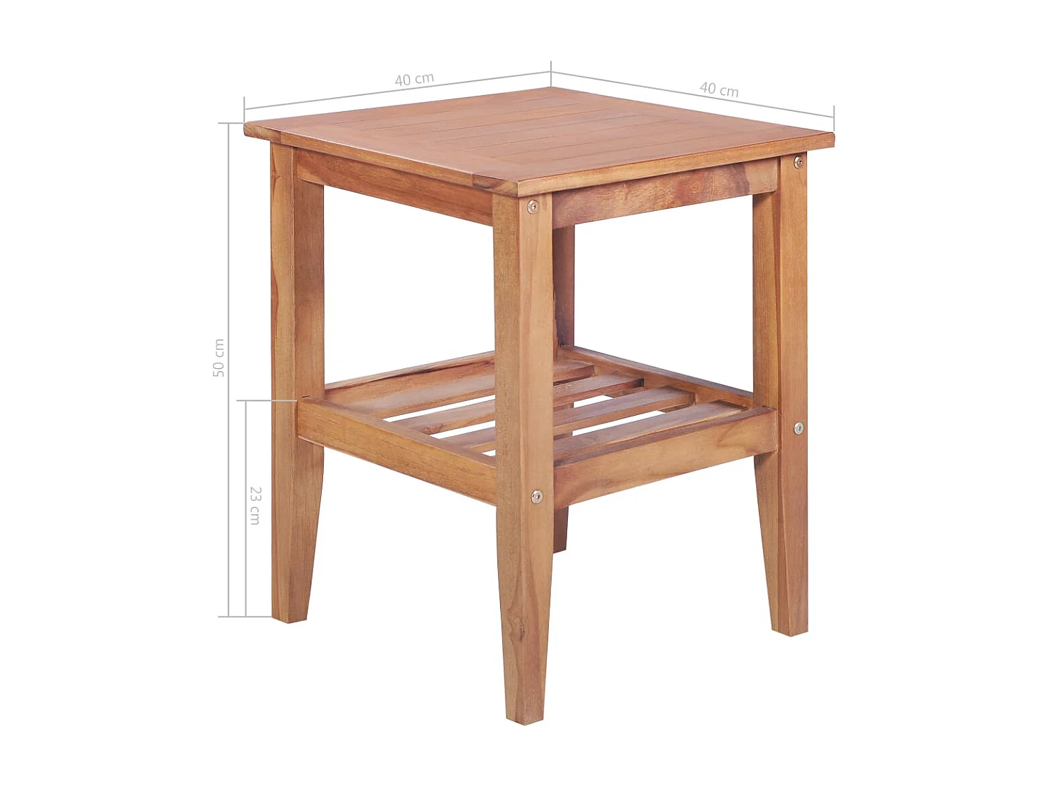 Couchtisch 40x40x50 cm Quadratisch Massivholz Teak
