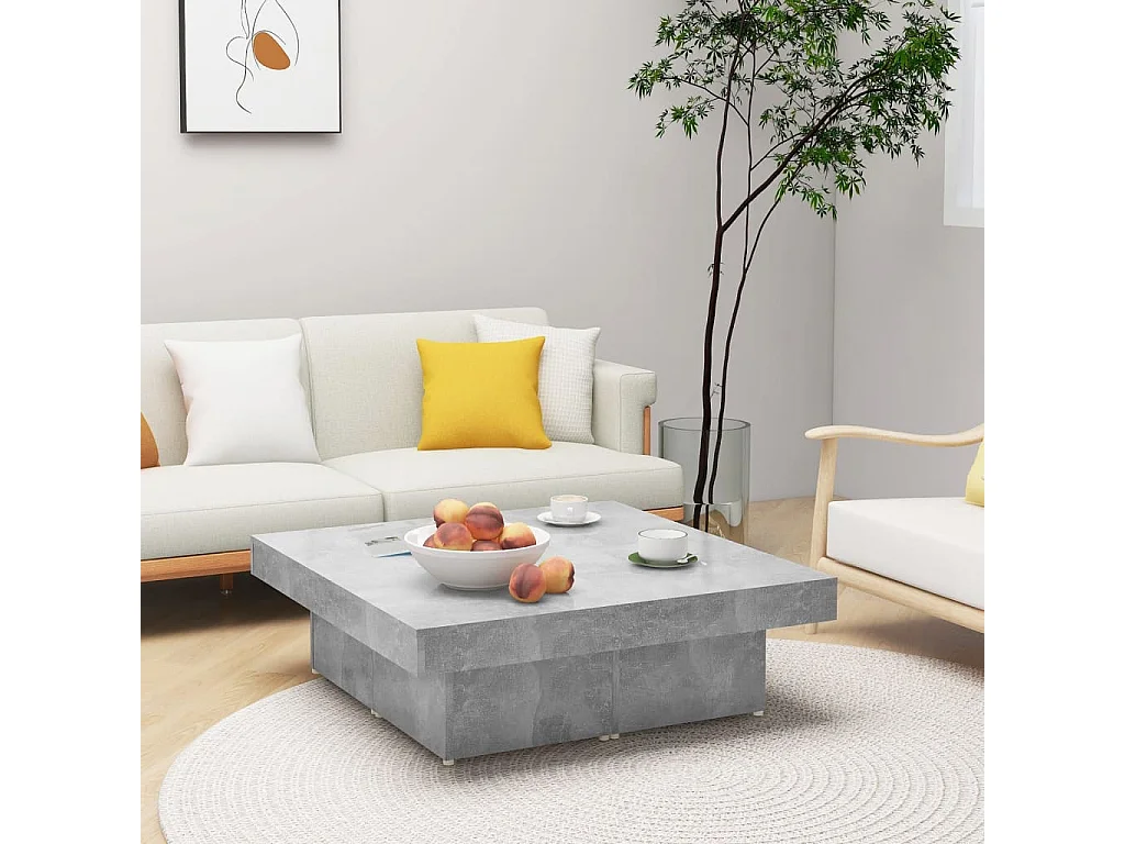 Couchtisch Betongrau 90x90x28 cm Holzwerkstoff