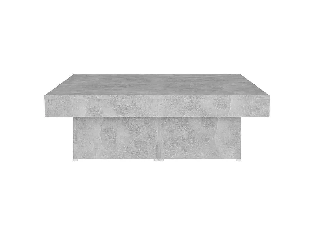 Table basse gris béton 90x90x28 cm bois d'ingénierie