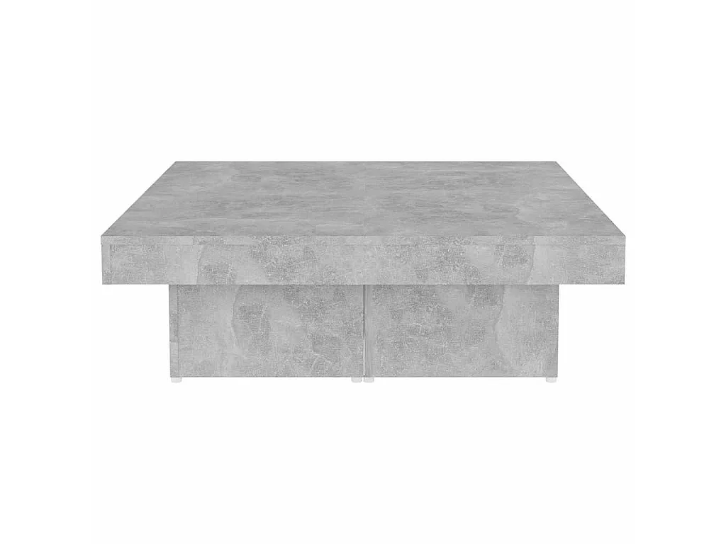 Table basse gris béton 90x90x28 cm bois d'ingénierie