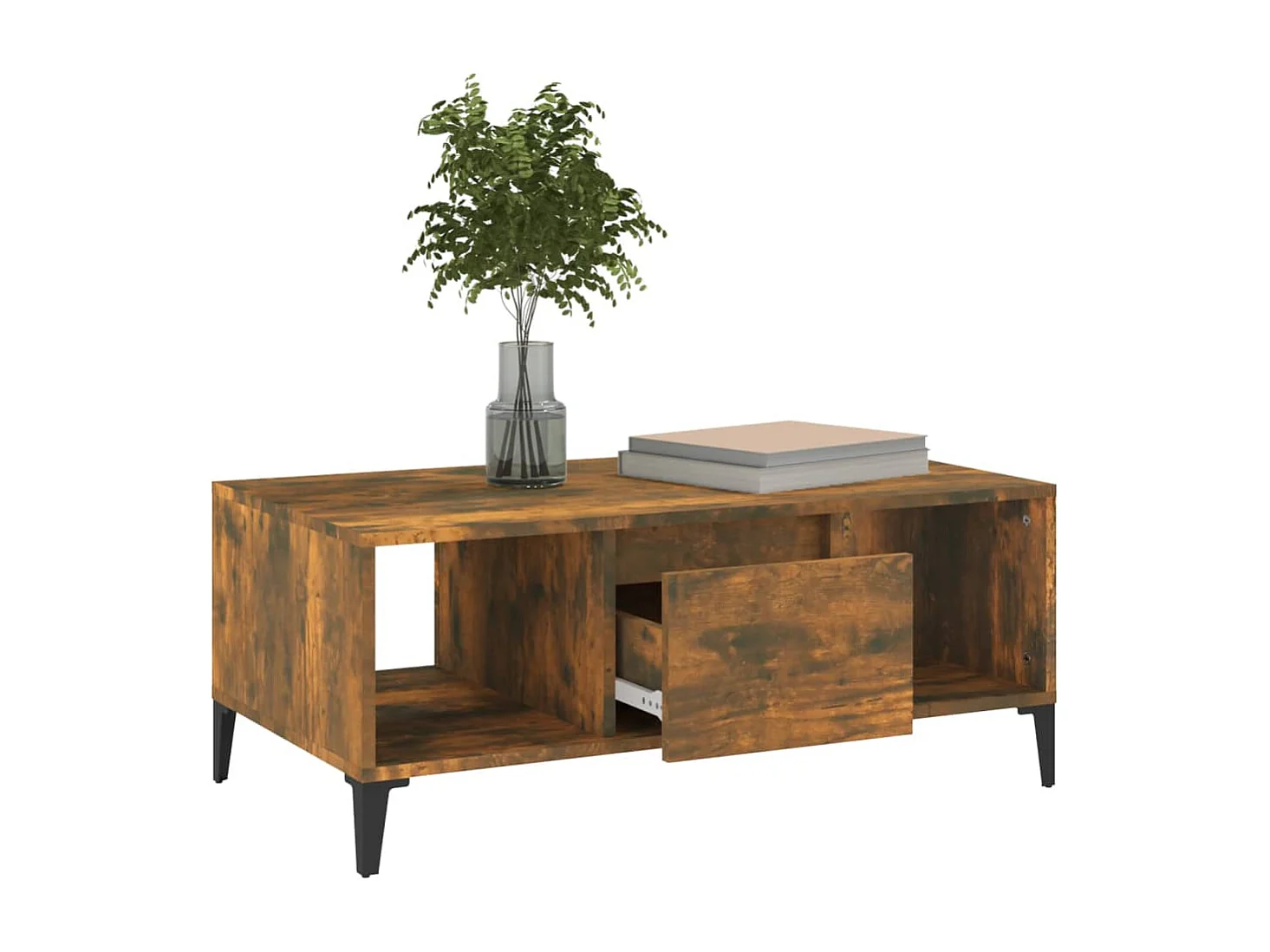 Mesa de centro 90x50x36,5 cm derivados madeira carvalho fumado