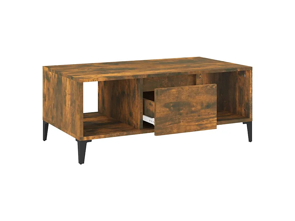 Table basse Chêne fumé 90x50x36,5 cm Bois d'ingénierie