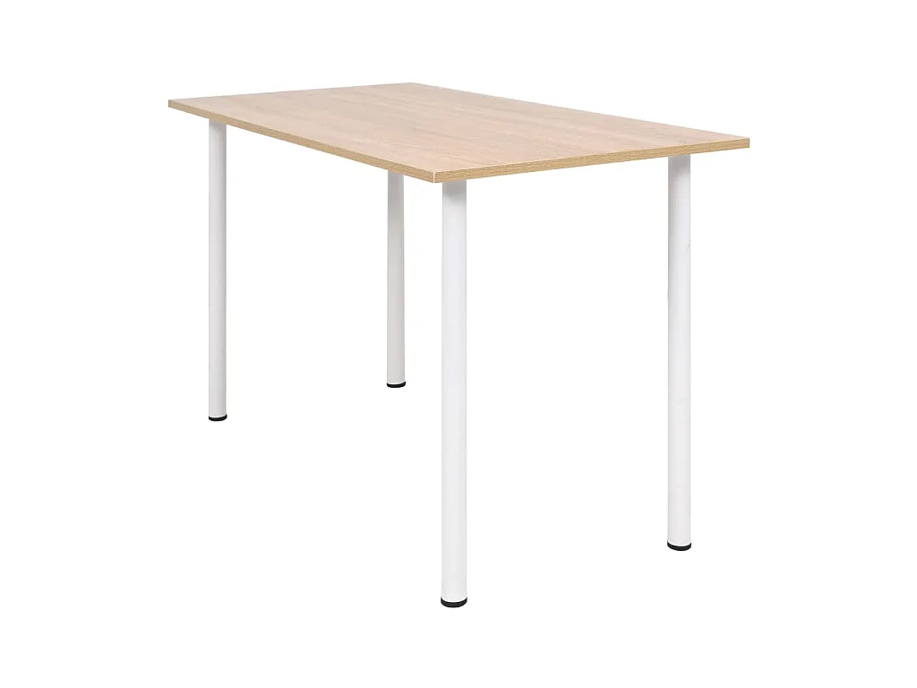 Eettafel 120x60x73 cm eikenkleur en wit