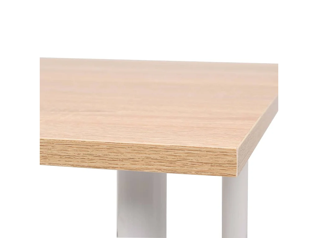 Eettafel 120x60x73 cm eikenkleur en wit