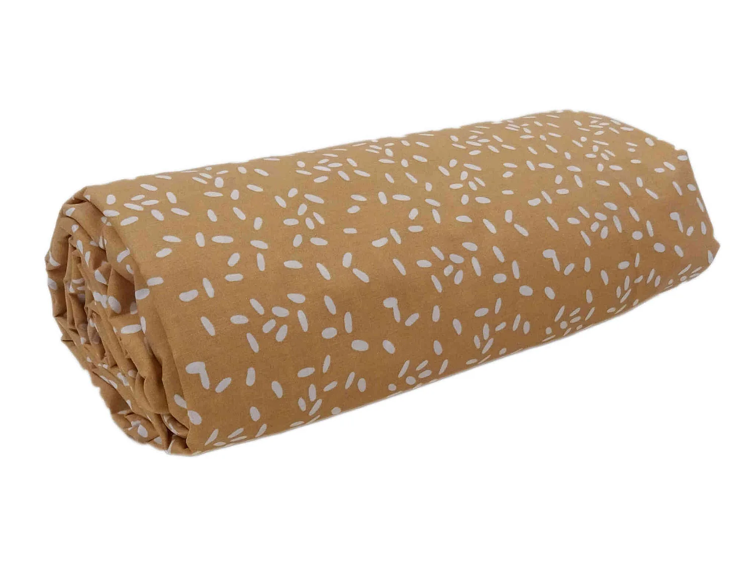 Drap housse percale Santal beige bonnet 40 cm 90x190 cm - Tradilinge