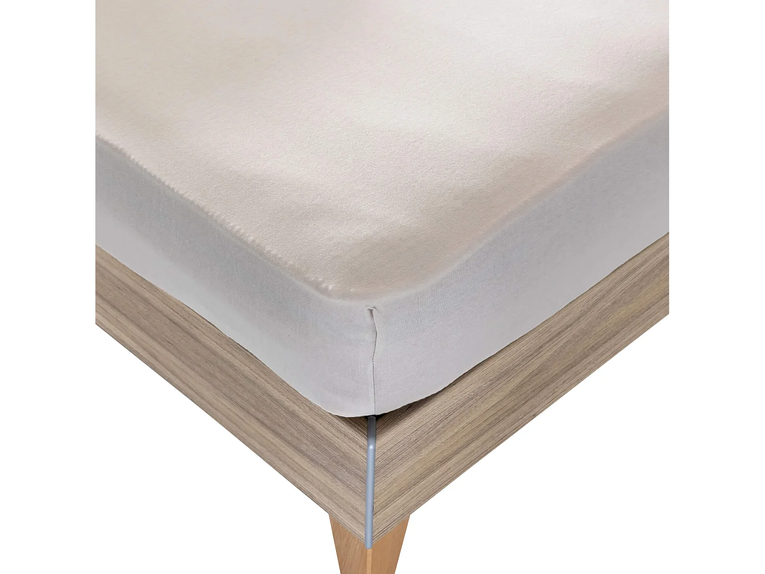 Drap housse beige pour lit articulé jersey extensible 2x80x200