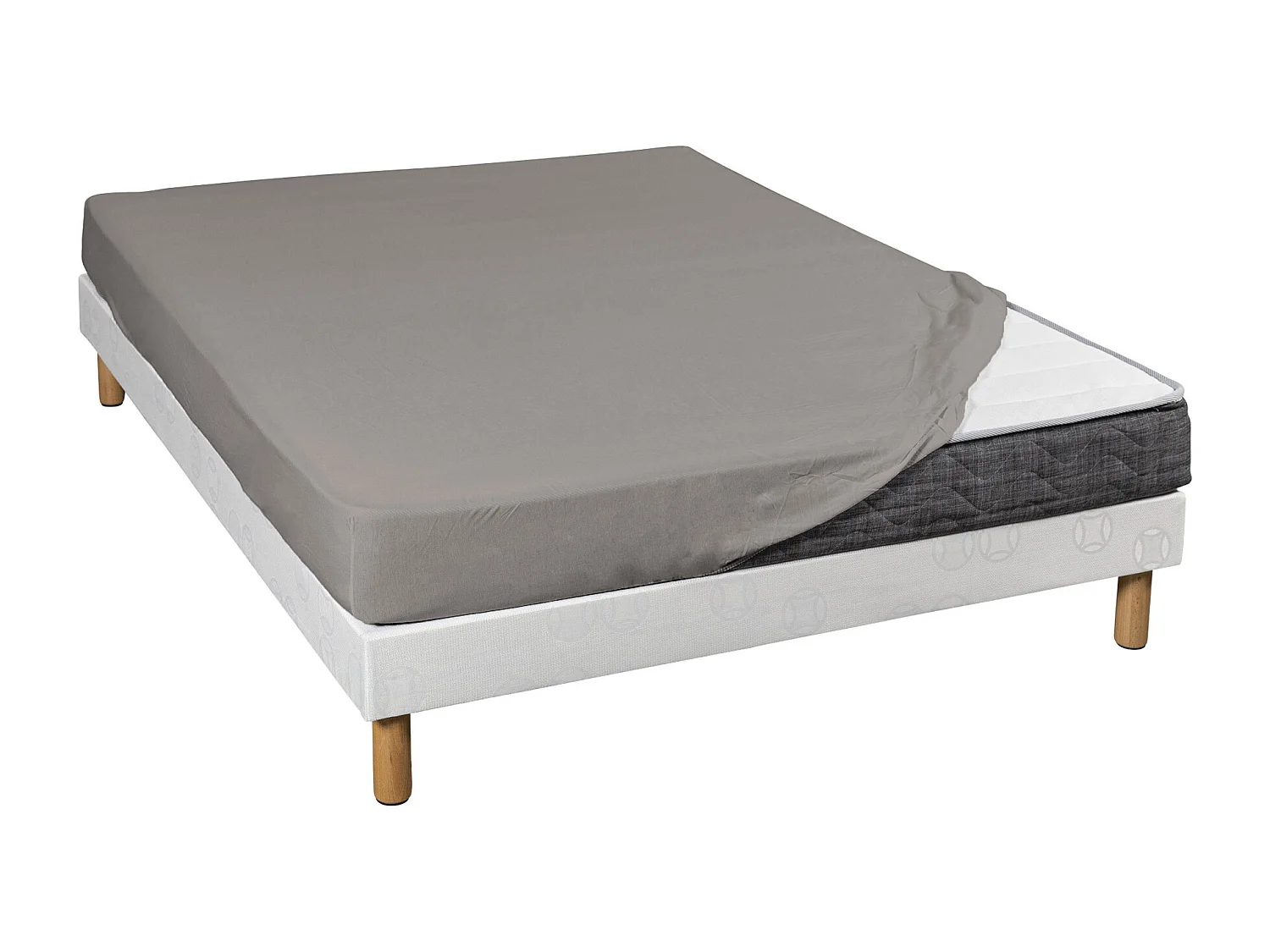 Drap housse blanc jersey coton Lycra Tencel 140x190 à 160x220