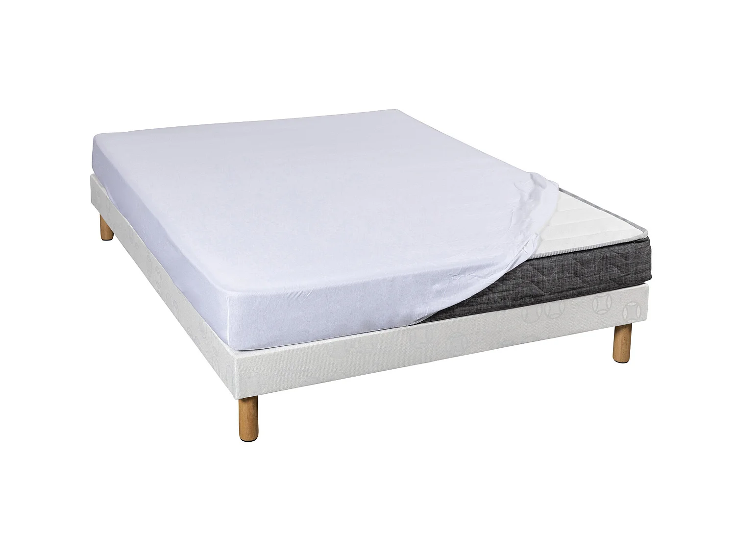Drap housse blanc jersey coton Lycra Tencel 100x200