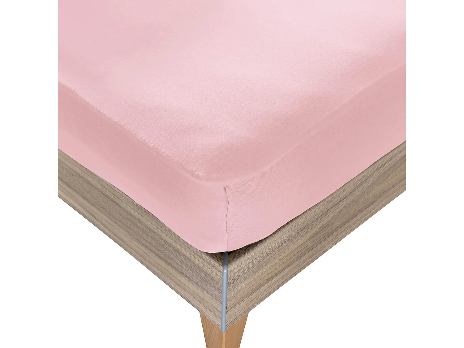 Drap housse rose thé pour lit articulé jersey extensible 2x80x200