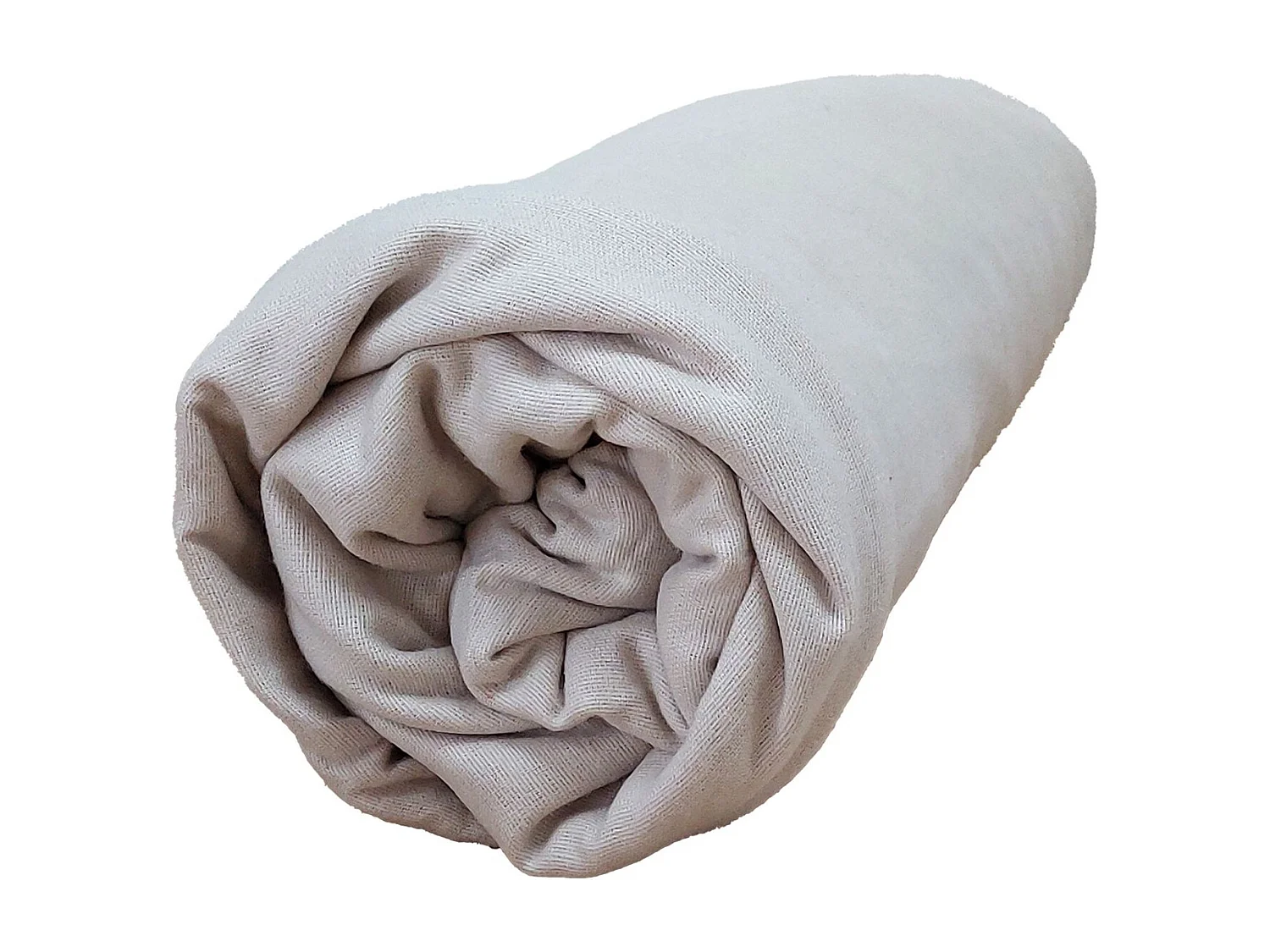 Drap housse flanelle blanc bonnet 30 cm 180x200 cm - Tradilinge