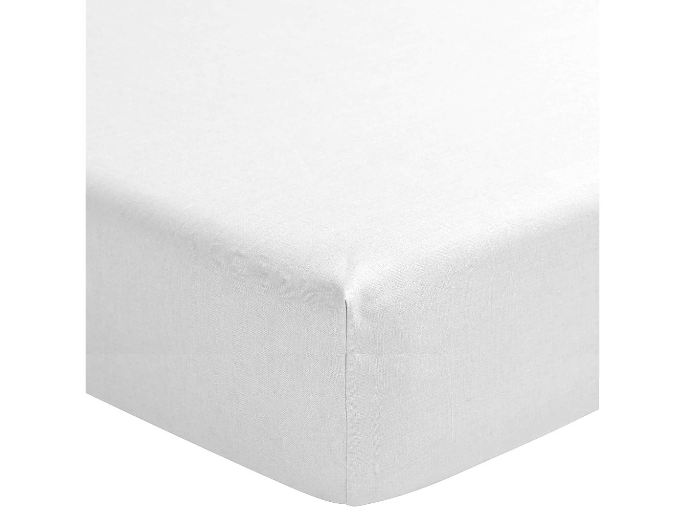 Drap Housse 160x200cm Biolina - 100% Coton Bio - Bonnet 30cm - Blanc