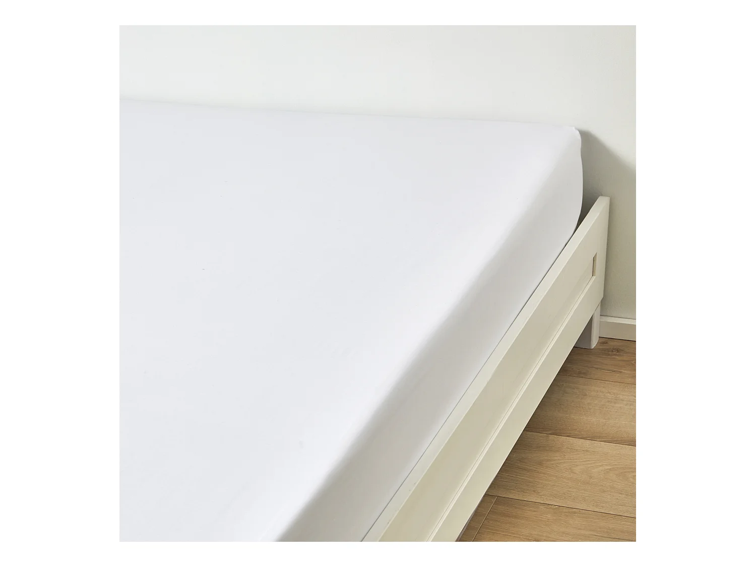 Drap housse Satin Blanc 160x200 cm