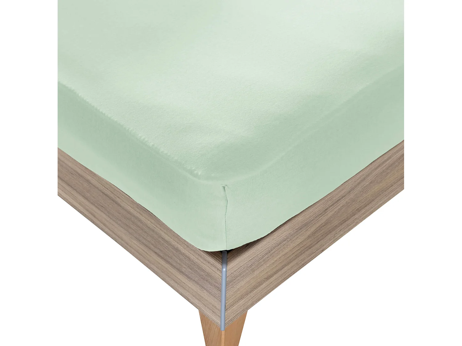 Drap housse vert jade pour lit articulé jersey extensible 2x90x200