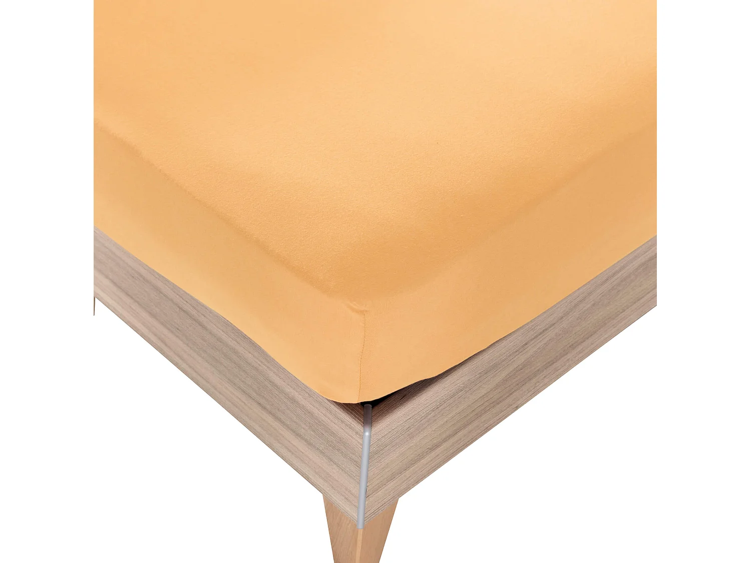Drap housse jaune moutarde pour lit articulé jersey extensible 2x70x190