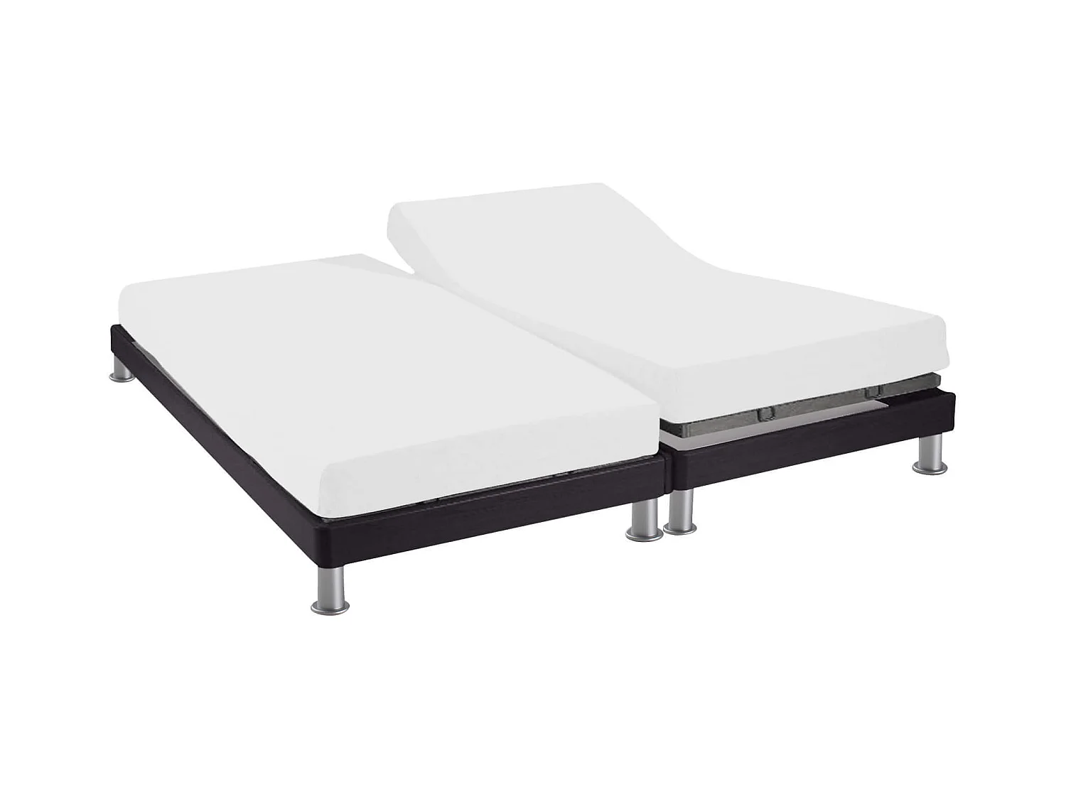 Drap housse pour lit articulé 2x80x200 percale blanc Terre de Nuit