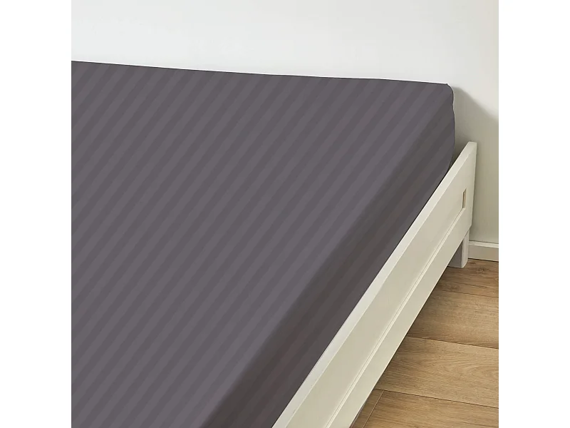 Drap housse Satin Gris Perle 140x190 cm
