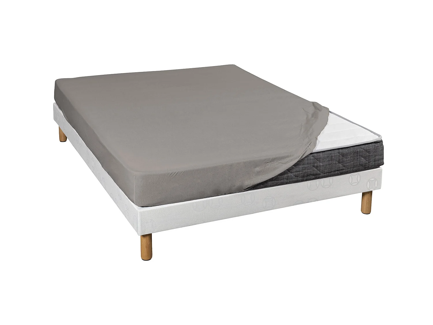 Drap housse gris jersey coton Lycra Tencel 100x200