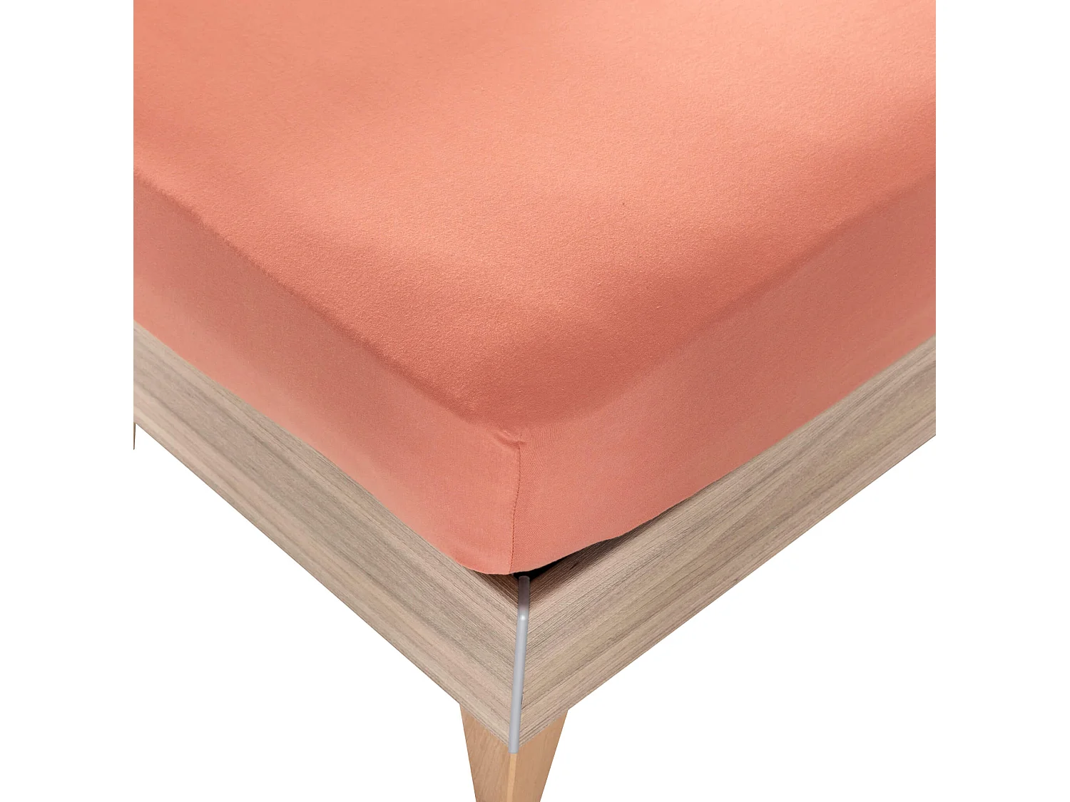 Drap housse orange terracotta pour lit articulé jersey extensible 2x80x200