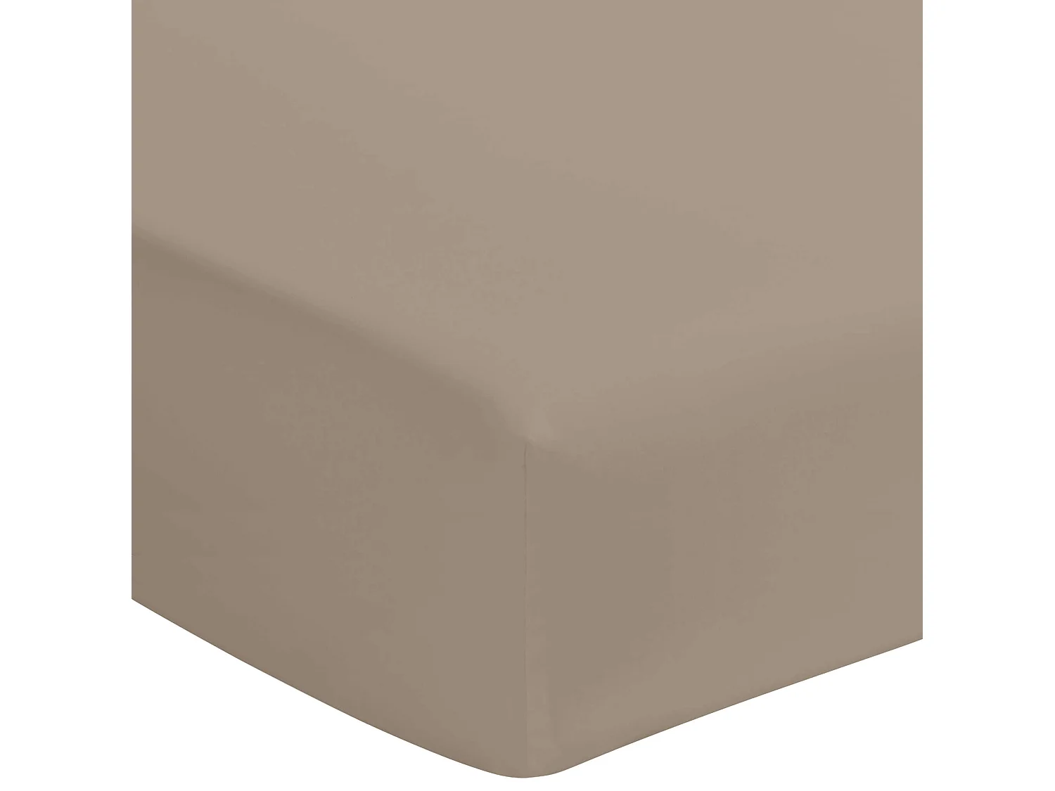 Drap housse biscuit 100% coton bonnet 40 cm 160x190 cm