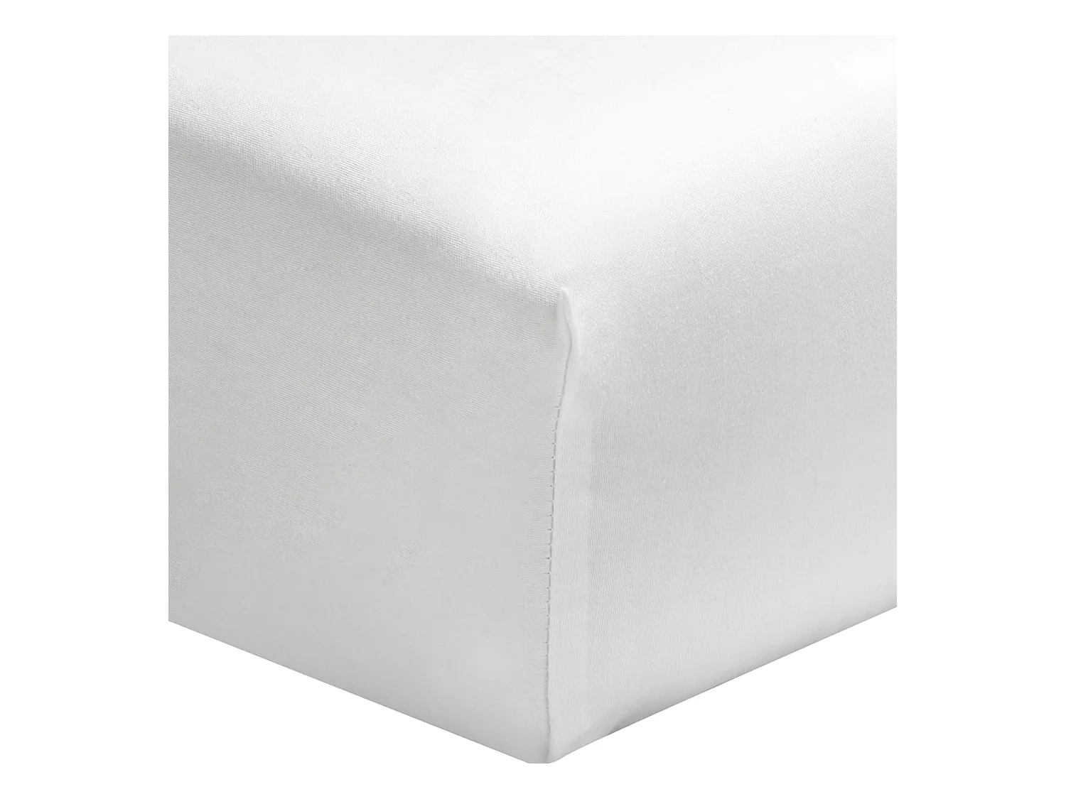 Drap housse percale blanc bonnet 40 cm 160x190 cm