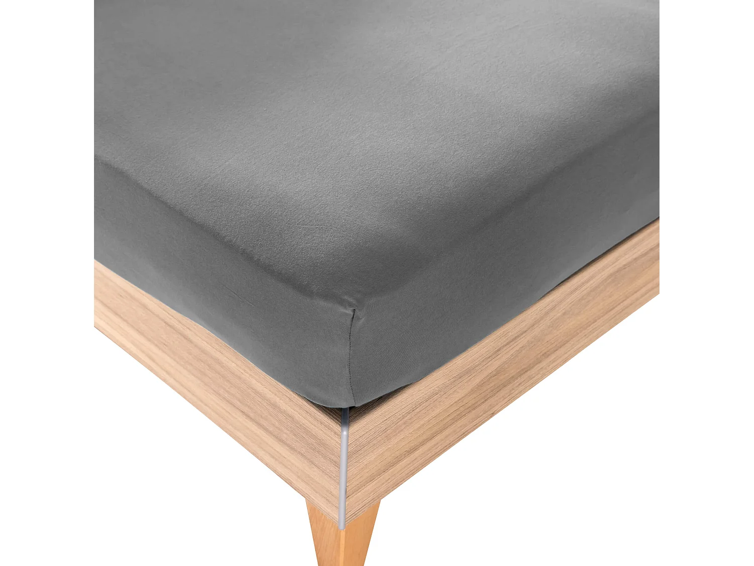 Drap housse gris souris pour lit articulé jersey extensible 2x80x200