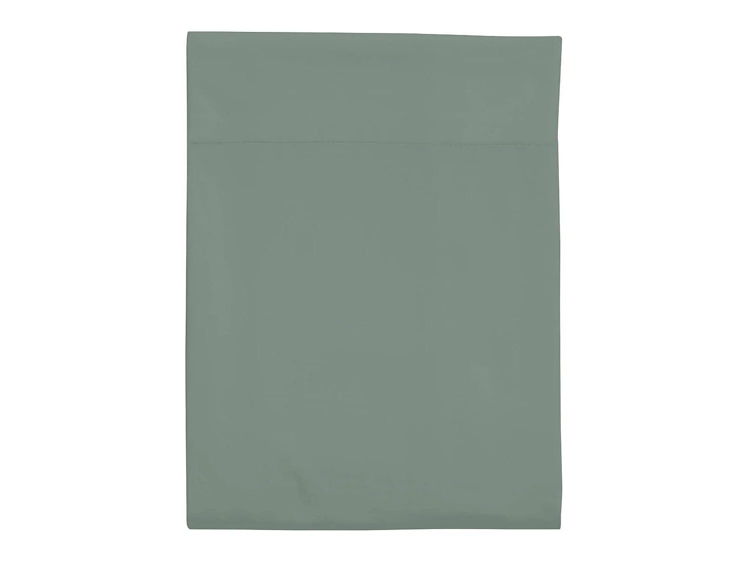 Drap plat 100% coton vert de gris 240x310 cm