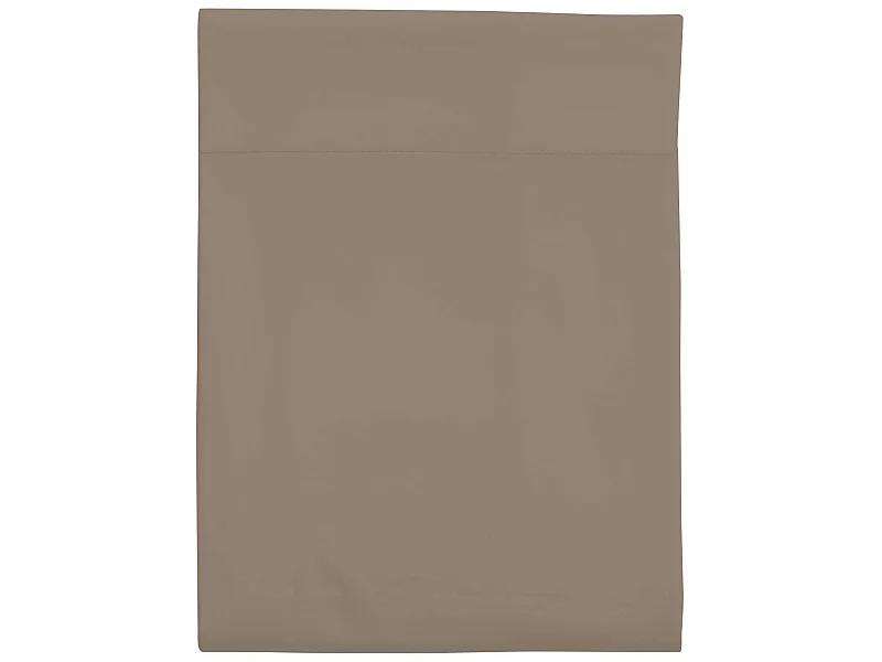 Drap plat taupe 100% coton biologique 180x290 cm