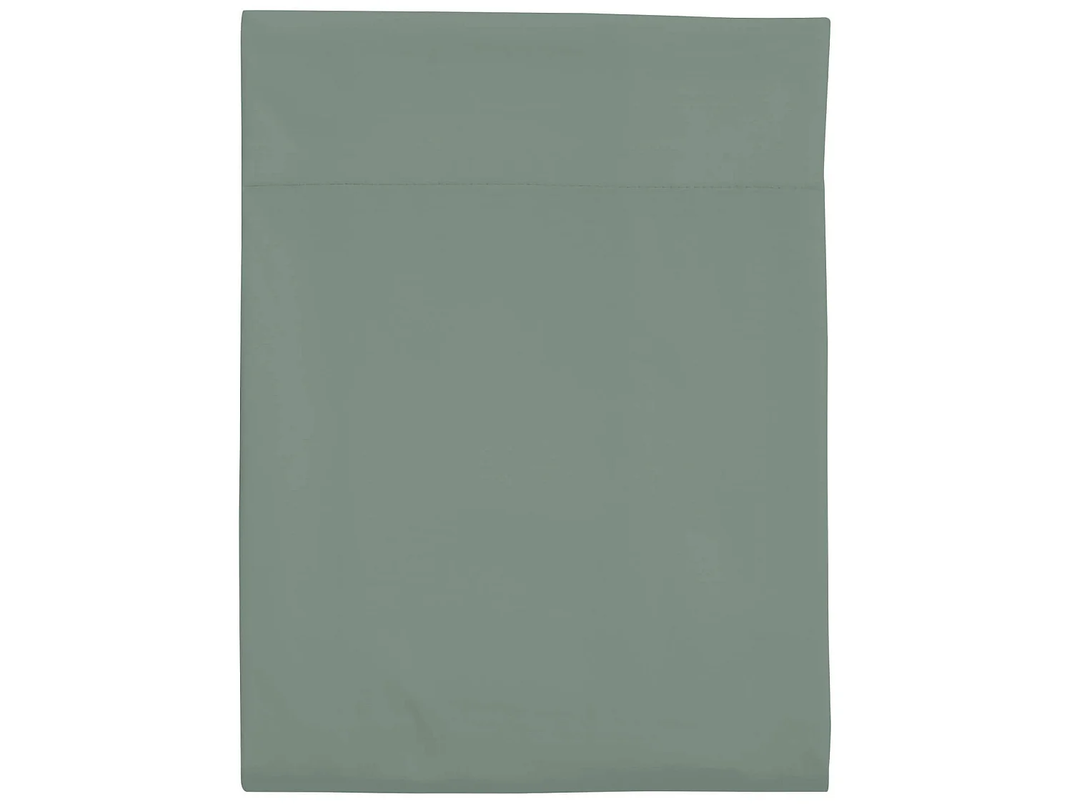 Drap plat 100% coton vert de gris 270x310 cm