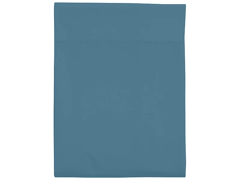 Drap plat bleu minéral 100% coton biologique 270x310 cm