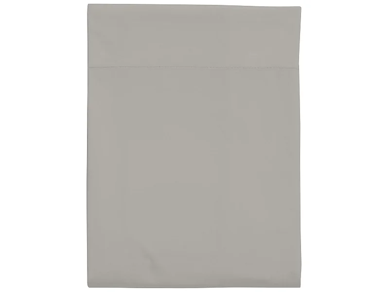 Drap plat 100% coton gris mastic 180x290 cm