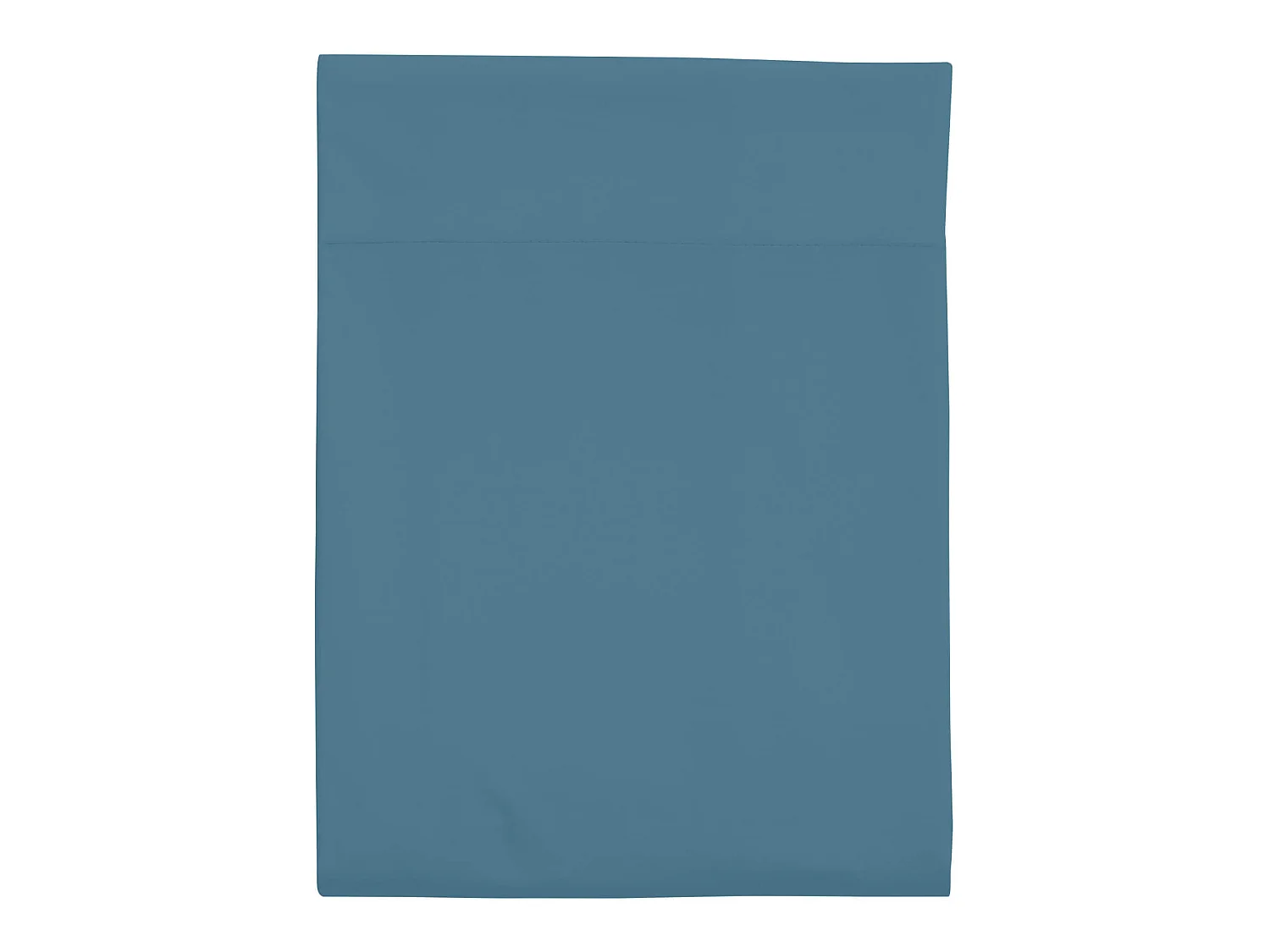 Drap plat bleu minéral 100% coton biologique 180x290 cm