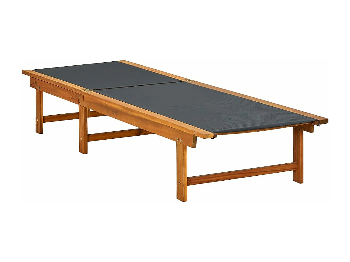 Tumbona tumbona tumbona cama de jardín terraza muebles de exterior con madera maciza de acacia y mesa de textileno 02_0012604