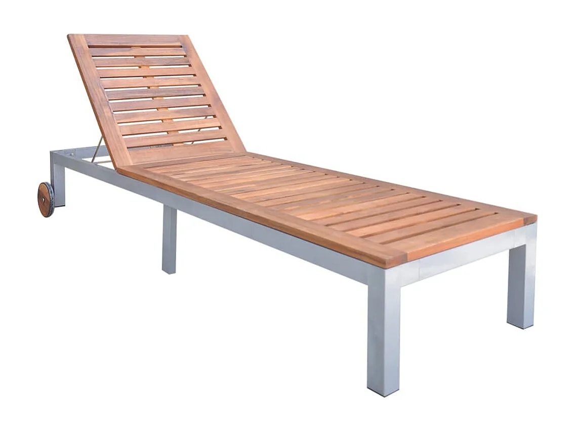 Transat chaise longue bain bois marron 207 x 70 x 31 cm 02_0012704