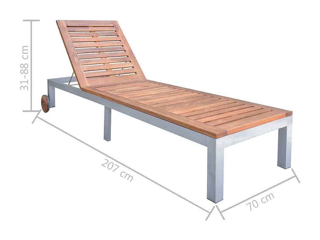 Transat chaise longue bain bois marron 207 x 70 x 31 cm 02_0012704