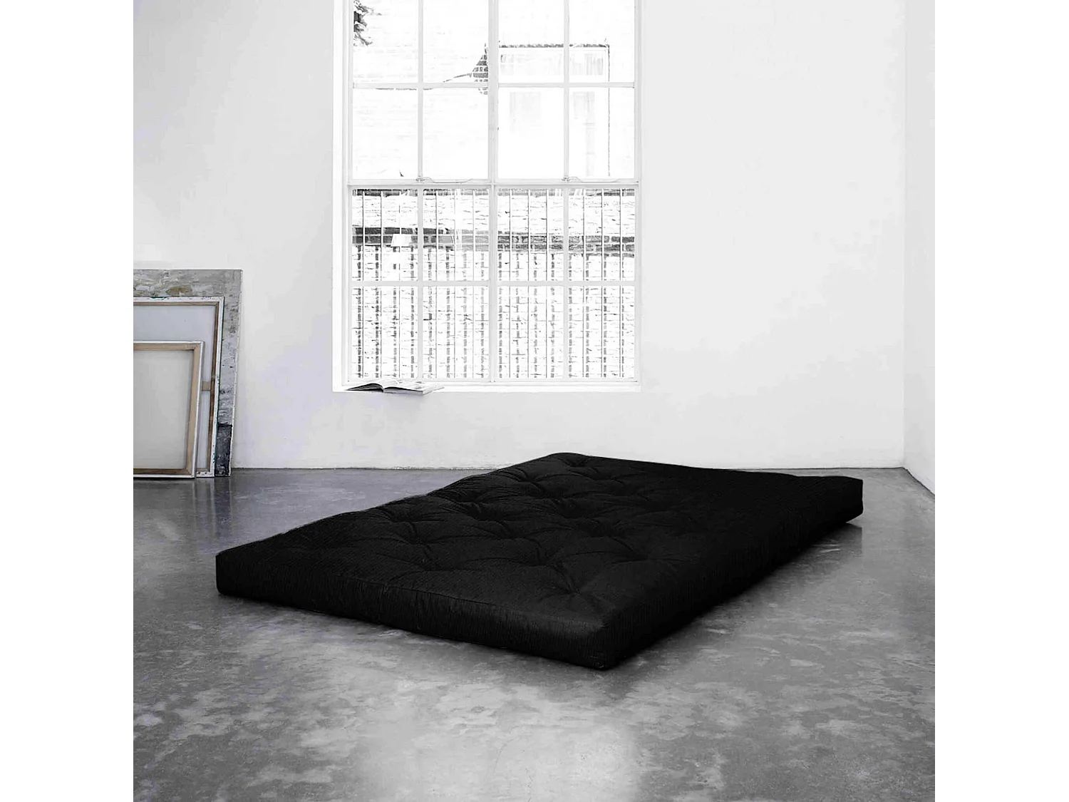 Matelas futon noir 13 cm TRADITIONAL housse Oeko-Tex® 200x200