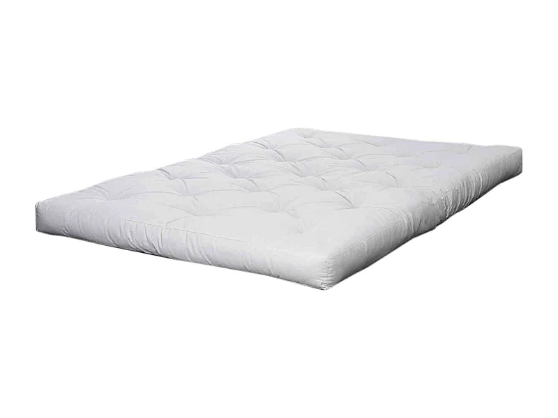 Matelas futon ecru 18 cm double coeur en latex 140x200
